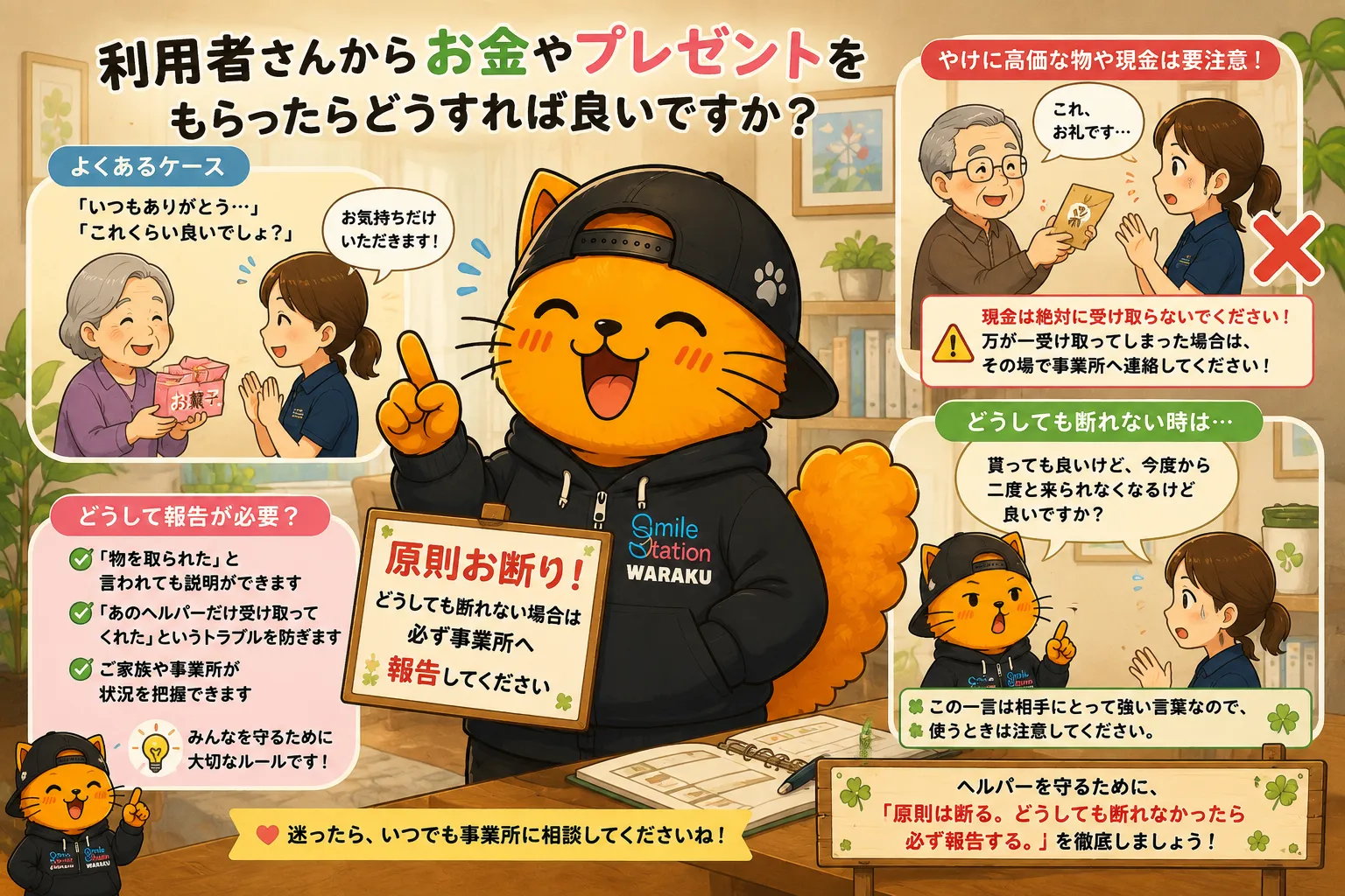Q&Aシリーズ「利用者さんからお金やプレゼントをもらったらどうすれば良いですか?」